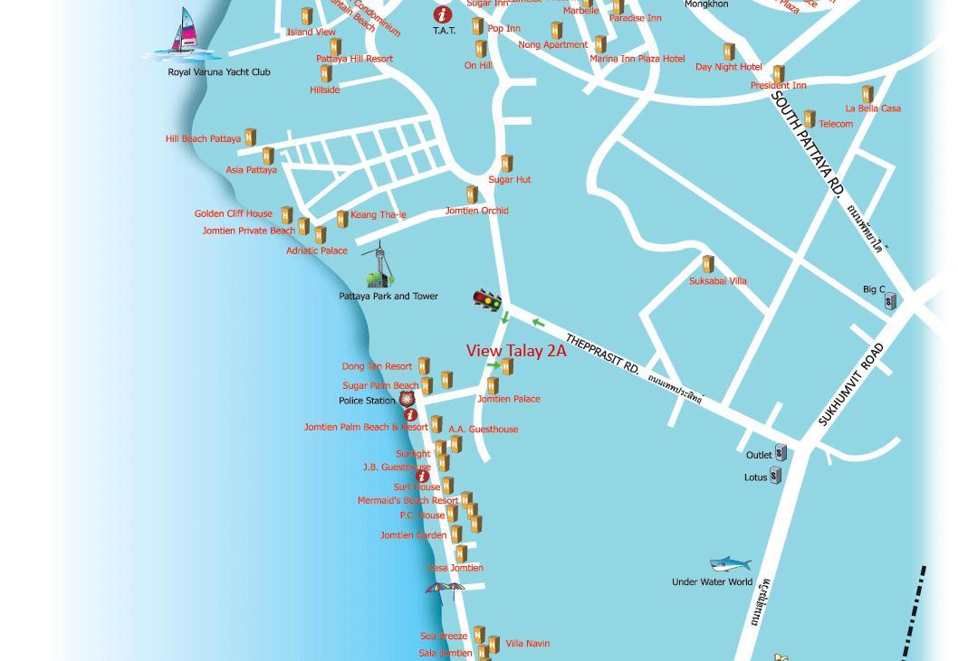 View Talay 2 Suite Apartments Pantai Jomtien Luaran gambar